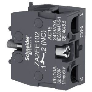Bloque contacto, Easy Harmony XA2, contacto único, para cabezal 22 mm, terminal fastón, 1 NC SCHNEIDER