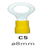 TERMINAL OJAL PREAISLADO AMARILLO C5 ANILLO 8MM GABEXEL