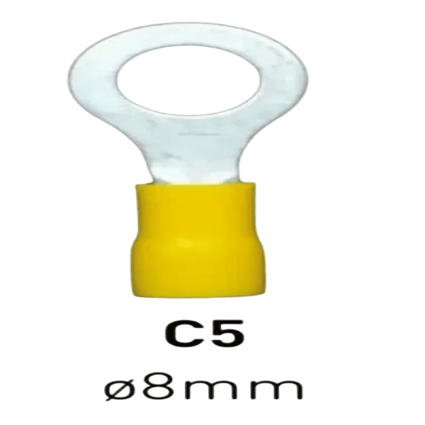 TERMINAL OJAL PREAISLADO AMARILLO C5 ANILLO 8MM GABEXEL