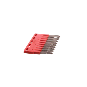 PUENTE DE 10 ELEMENTOS P/ BORNE DE PASO A RESORTE 2,5MM ROJO ZOLODA